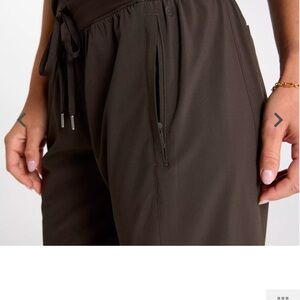 CALIA Black Seamed Track Pants with Elastic Waistband